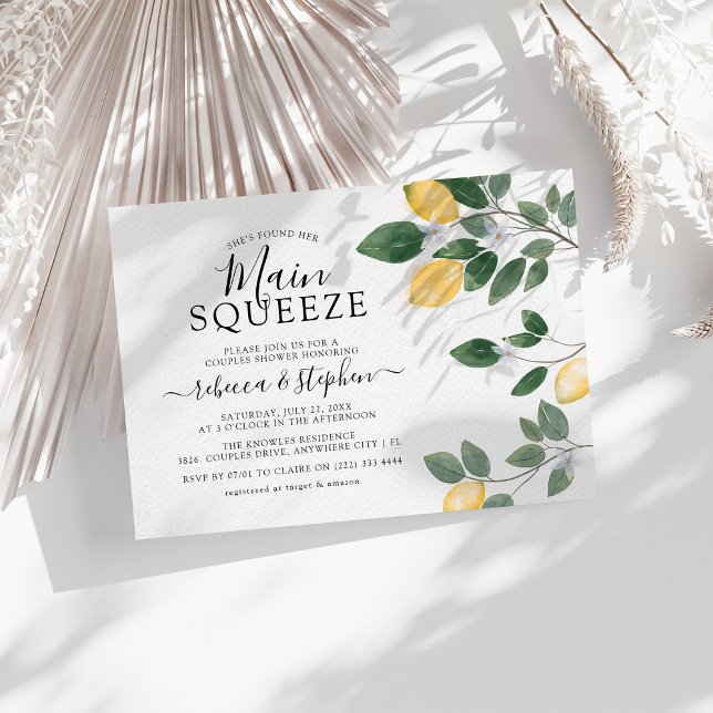 Botanische Wasserfarben Lemon Grüne Dusche Einladung (Von Creator hochgeladen)