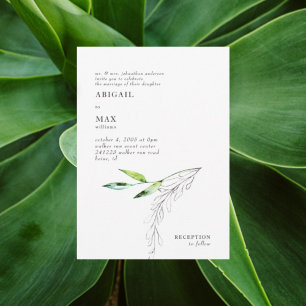 Botanische Wasserfarbenfolienhochzeit Einladung