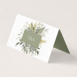 Botanische Wasserfarbenhochzeit-Platzkarte