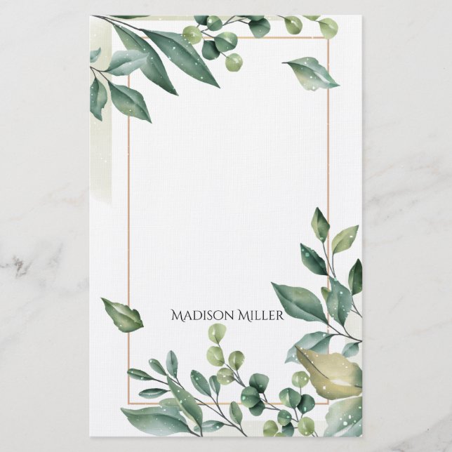 Botanische Wasserfarbenwelt Briefpapier (Vorderseite)