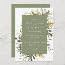 Botanische Wasserfarbenwelt Einladung zur Hochzeit