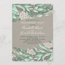 Botanische Watercolor Grüne Engagement Party Einladung
