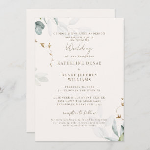 Botanische Website von Light Champagne Wedding II Einladung