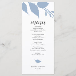 Botanische Wedding Dusty Blue Menu Card Menükarte