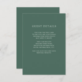 Botanische Weihnachten | Angaben zum Hochzeitgast Einladung