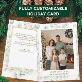 Botanische Weihnachtsfamilie Foto Gruß Feiertagskarte