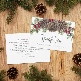 Botanische Weihnachtsfeier mit Wasserfarbe Dankeskarte