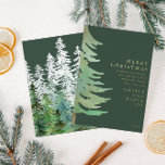 Botanische Weihnachtsfeiertage in Wasserfarbe Folien Feiertagskarte<br><div class="desc">Eine elegante,  naturgetreue Wasserfarbe botanische reale Folie Gold,  Silber,  Rose Gold Corporate Weihnachtskarte. Mit elegantem Text und schönem Aquarellwald-Design.</div>