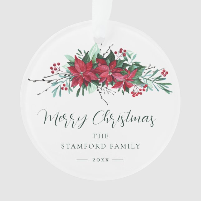 Botanische Weihnachtsfeiertage Ornament (Vorderseite)