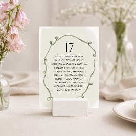 Botanische Weinranken-Hochzeitssitzkarte Einladung