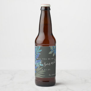 Botanische Wiege wirst du meine Hochzeit mit der B Bierflaschenetikett