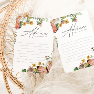 Botanische Wildblume Babyduschkarte Hinweiskarte