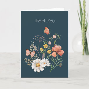 Botanische Wildblume Blume Boho Dankeskarte