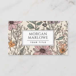Botanische Wildblume Botanische Flora Visitenkarte