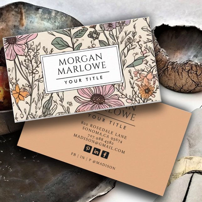 Botanische Wildblume Botanische Flora Visitenkarte (Von Creator hochgeladen)