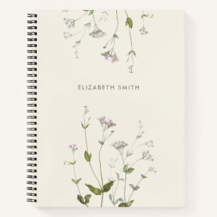 Botanische Wildblume der Flora Personalisiert Notizbuch