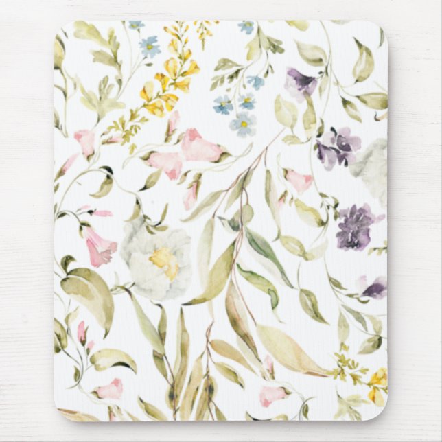 Botanische Wildblume Florals Mousepad (Vorne)