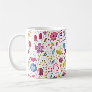 Botanische Wildblume Hedgerow-Malerei Kaffeetasse
