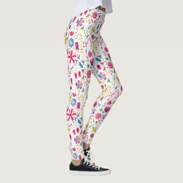 Botanische Wildblume Hedgerow-Malerei Leggings