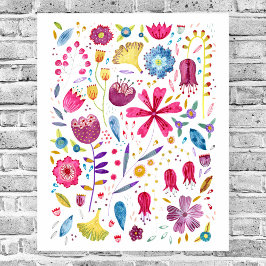 Botanische Wildblume Poster