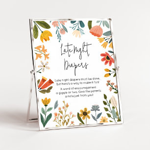 Botanische Wildblume Spätnächtliche Windeln Poster