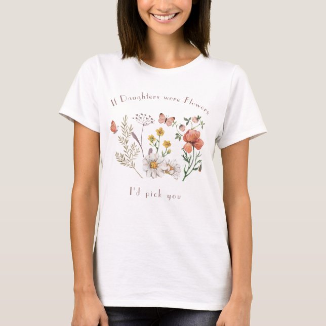 Botanische Wildblume-Tochter T-Shirt (Vorderseite)