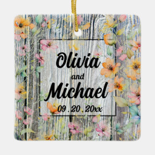 Botanische Wildblumen aus Barnholz Keramikornament