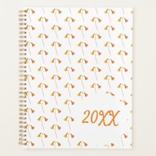 Botanische Wildblumen des Orangen Herbstes Planer