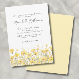 Botanische Wildblumen Gelbe Florale Brautparty Einladung