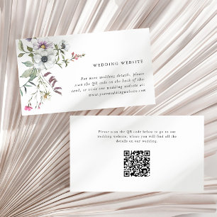 Botanische Wildblumen Hochzeitsseite QR Code Begleitkarte