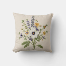 Botanische Wildblumen-Nadelkissen-Wurfkissen