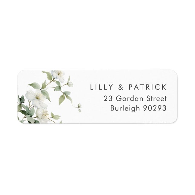 Botanische Wildblumen-Rücksendeadresse Hochzeit (Vorne)