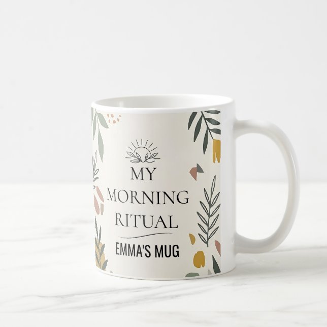 Botanische Wildblumen-Vollumwicklung Kaffee  Kaffeetasse (Rechts)