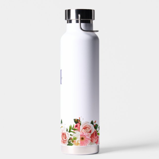Botanische Wildblumen von Feminine Boho mit Monogr Trinkflasche (Links)