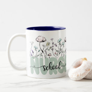 Botanische Wildschule für Blume Zweifarbige Tasse