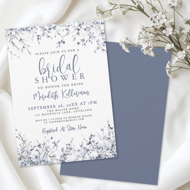 Botanische Winter-Brautparty Einladung (Botanical Winter Bridal Shower Invitation )