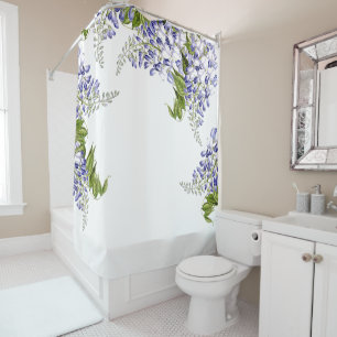 Botanische Wisteria-Blumen-Blumenduschvorhang Duschvorhang