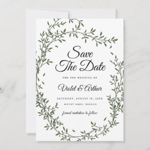 Botanische Wraath-Hochzeit speichern das Datum Einladung
