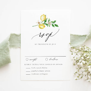 Botanische Zitronenbäume und Grüngarten Hochzeit RSVP Karte