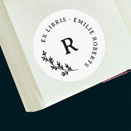 Botanische Zweigniederlassung Erstname Ex Libris Runder Aufkleber