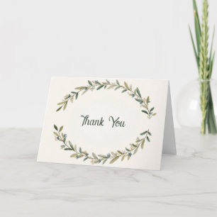 Botanische Zwillinge-Baby-Party Olivenzweig Boho G Dankeskarte