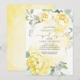 Botanischer Abschluss Gelbe Flora Einladung