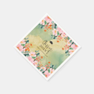 Botanischer Abschluss in Beobingrosa Serviette