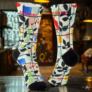 Botanischer Abstract mit farbenfrohen geometrische Socken
