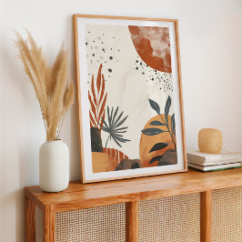 Botanischer Abstrakt Boho Poster