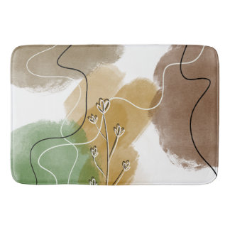 Botanischer Abtract Earth Tone Badematte