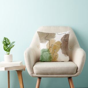 Botanischer Abtract Earth Tone Kissen