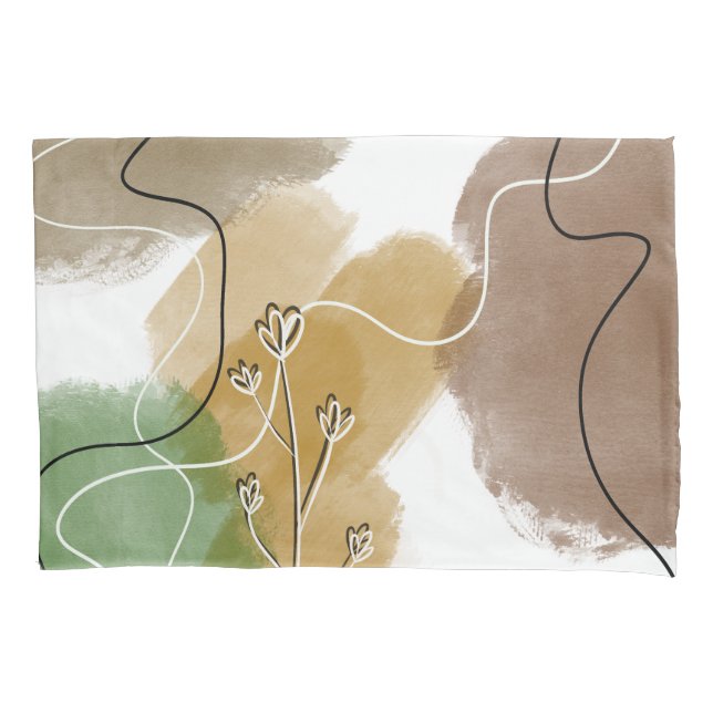 Botanischer Abtract Earth Tone Kissenbezug (Vorderseite)