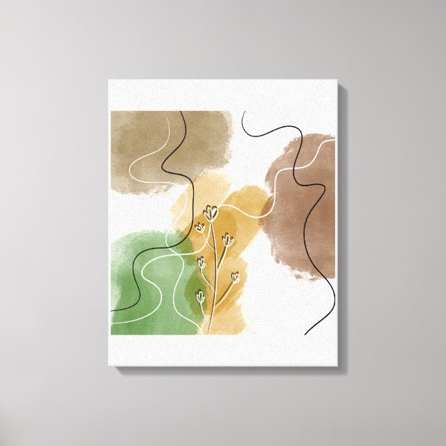 Botanischer Abtract Earth Tone Leinwanddruck (Vorderseite)