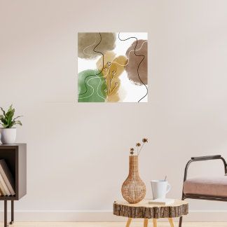 Botanischer Abtract Earth Tone Poster